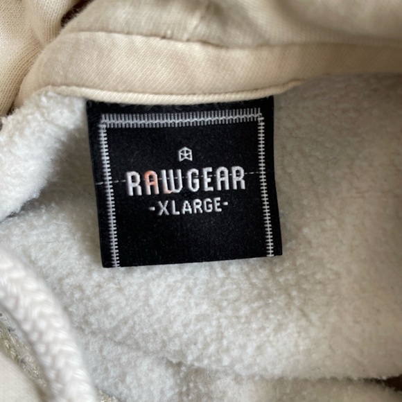 RAWGEAR Heavyweight Pullover Hoodie Cream  Mens Size X-Large - Picture 4 of 8